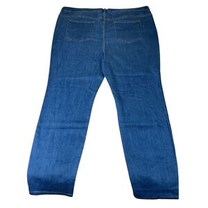 LOGO Lori Goldstein Jeans 24W Blue Stretch Denim Straight Leg NWOT